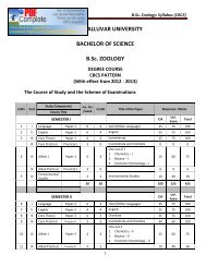 BACHELOR OF SCIENCE B.Sc. ZOOLOGY - Thiruvalluvar University