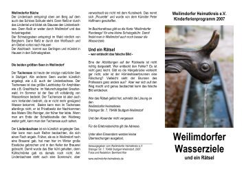 Weilimdorfer Wasserziele