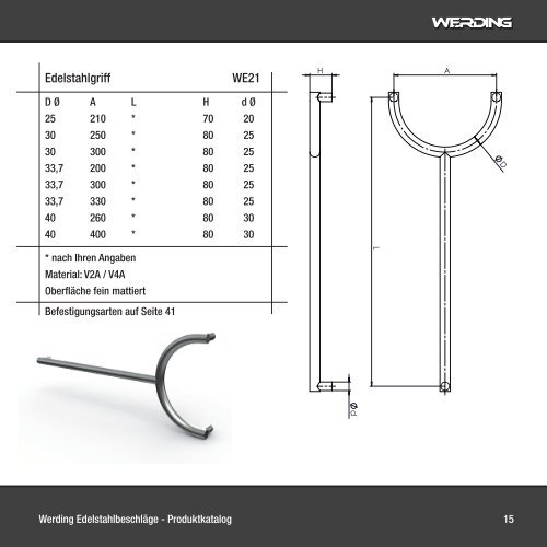 Türgriffe von Werding Edelstahlbeschläge - Produkt-Katalog 2012