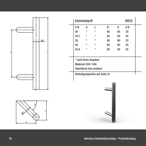 Türgriffe von Werding Edelstahlbeschläge - Produkt-Katalog 2012