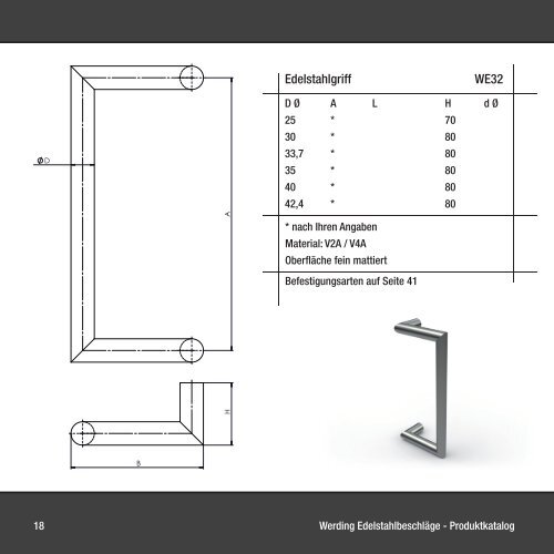 Türgriffe von Werding Edelstahlbeschläge - Produkt-Katalog 2012