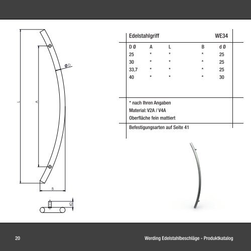 Türgriffe von Werding Edelstahlbeschläge - Produkt-Katalog 2012