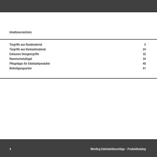 Türgriffe von Werding Edelstahlbeschläge - Produkt-Katalog 2012