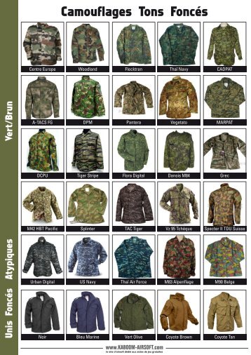 Camouflages Tons Foncés - Kaboom-airsoft.com