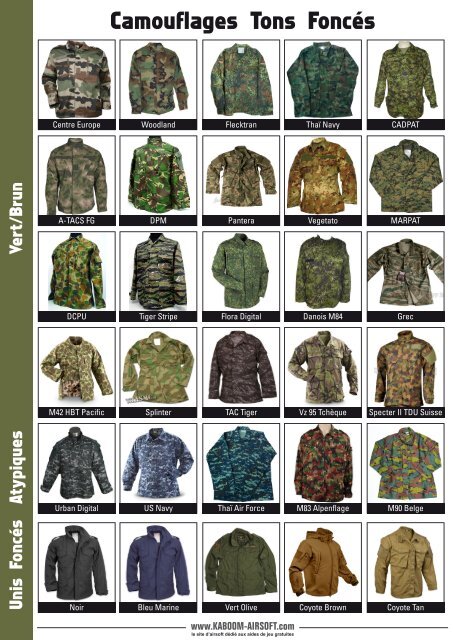 Camouflages Tons Foncés - Kaboom-airsoft.com