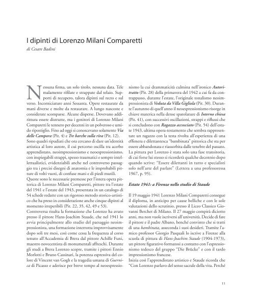 I dipinti di Lorenzo Milani Comparetti - Provincia di Firenze