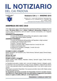 IL NOTIZIARIO - CAI Sezione di Padova