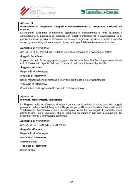 Programma - Regione Emilia-Romagna