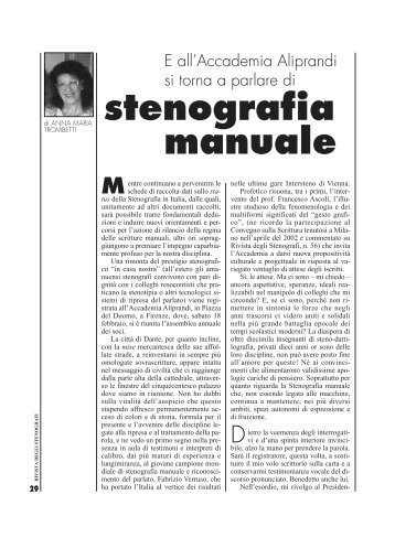 stenografia manuale - Fondazione Giulietti