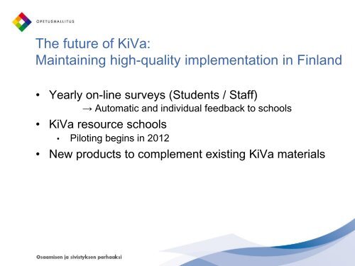 KiVa – A national anti-bullying programme for Finnish schools