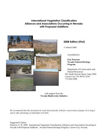 International Vegetation Classification Alliances and Associations ...