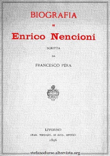 "Biografia di Enrico Nencioni" di Francesco Pera