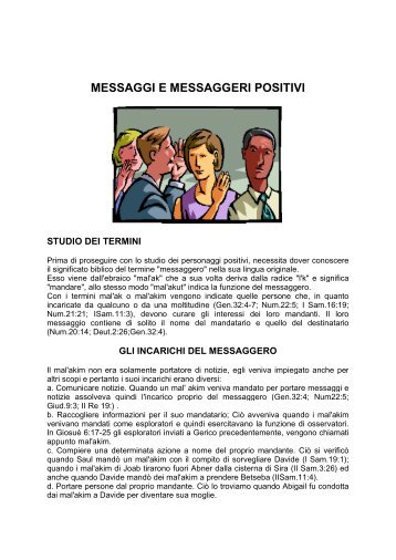 MESSAGGI E MESSAGGERI POSITIVI - Chiesa Cristiana Evangelica