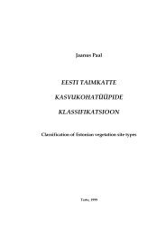 Eesti taimkatte kasvukohatüüpide klassifikatsioon - TÜ Botaanika ...