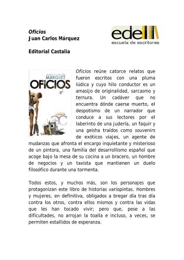 Oficios Juan Carlos Márquez Editorial Castalia - Escuela de Escritores