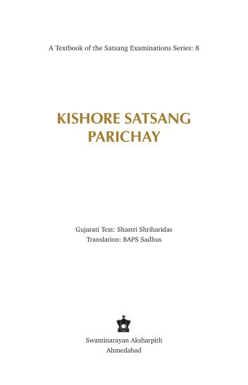 Kishore Satsang Parichay - Download - Baps.org