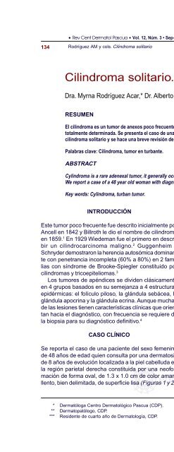 Cilindroma solitario. Presentación de un caso - edigraphic.com