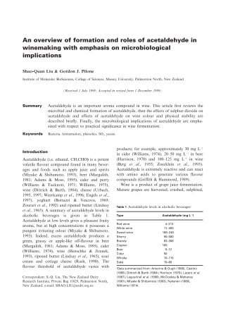 An overview of formation and roles of acetaldehyde in winemaking ...