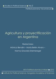 Agricultura y proyectificación en Argentina - MTA Politikai ...