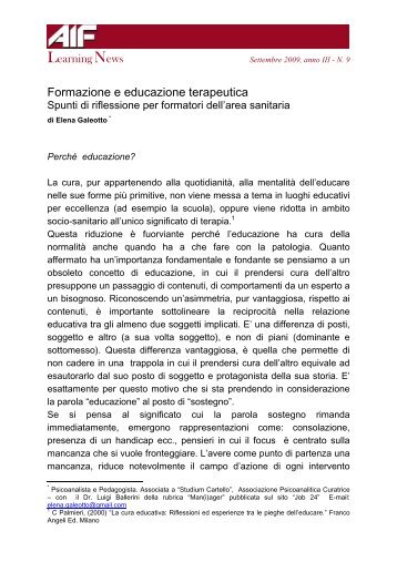 Elena Galeotto Formazione e educazione terapeutica Spunti di ... - Aif