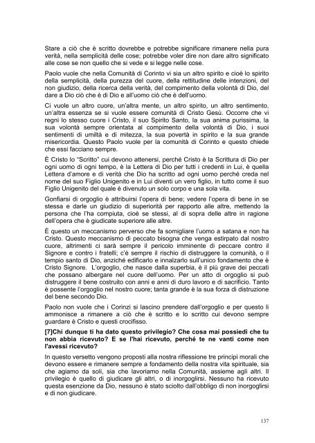 PRIMA LETTERA AI CORINZI - Parrocchia GOTTOLENGO