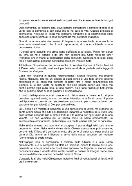 PRIMA LETTERA AI CORINZI - Parrocchia GOTTOLENGO