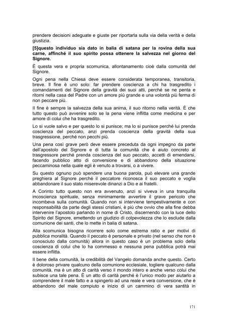 PRIMA LETTERA AI CORINZI - Parrocchia GOTTOLENGO