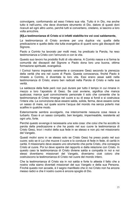 PRIMA LETTERA AI CORINZI - Parrocchia GOTTOLENGO