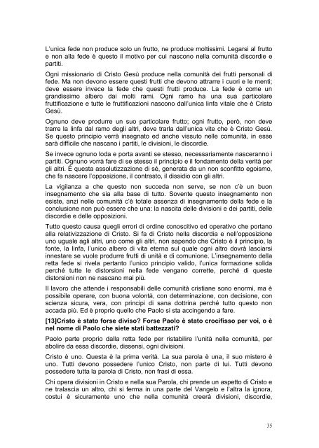 PRIMA LETTERA AI CORINZI - Parrocchia GOTTOLENGO