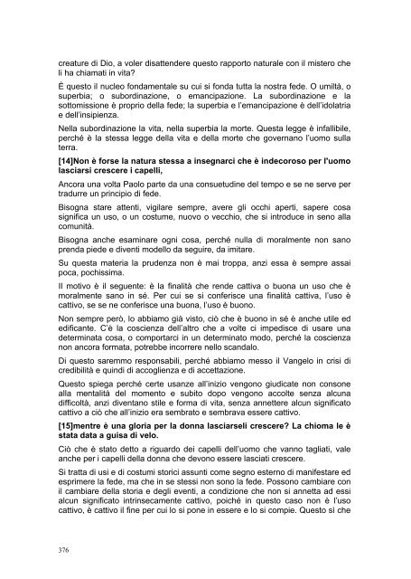 PRIMA LETTERA AI CORINZI - Parrocchia GOTTOLENGO