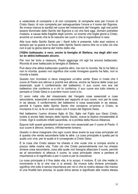 PRIMA LETTERA AI CORINZI - Parrocchia GOTTOLENGO