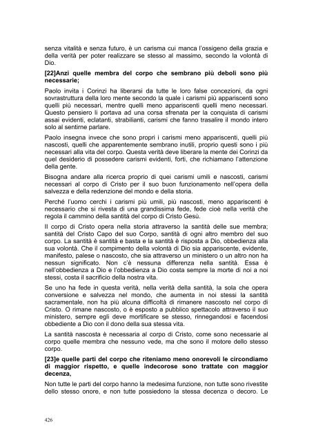 PRIMA LETTERA AI CORINZI - Parrocchia GOTTOLENGO