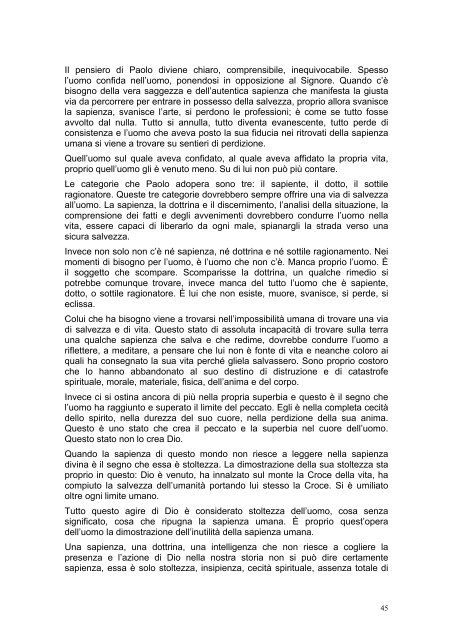 PRIMA LETTERA AI CORINZI - Parrocchia GOTTOLENGO