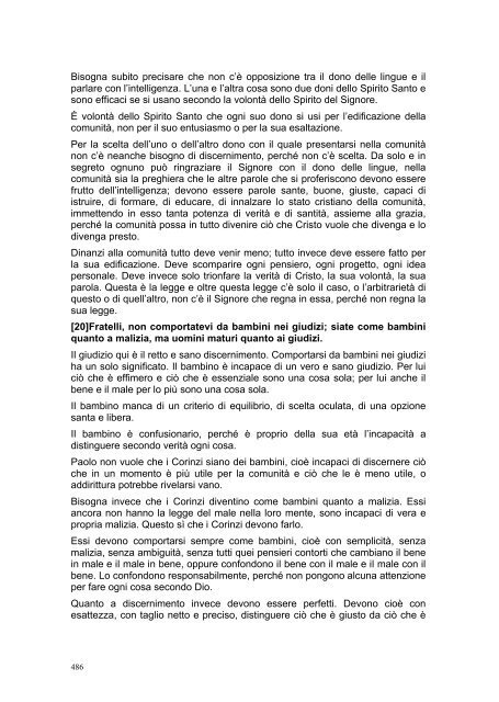 PRIMA LETTERA AI CORINZI - Parrocchia GOTTOLENGO