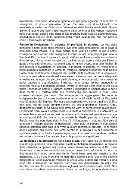 PRIMA LETTERA AI CORINZI - Parrocchia GOTTOLENGO