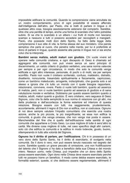 PRIMA LETTERA AI CORINZI - Parrocchia GOTTOLENGO