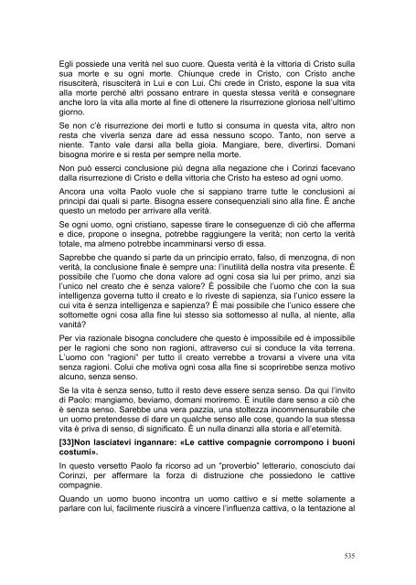 PRIMA LETTERA AI CORINZI - Parrocchia GOTTOLENGO