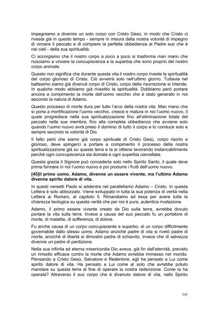 PRIMA LETTERA AI CORINZI - Parrocchia GOTTOLENGO