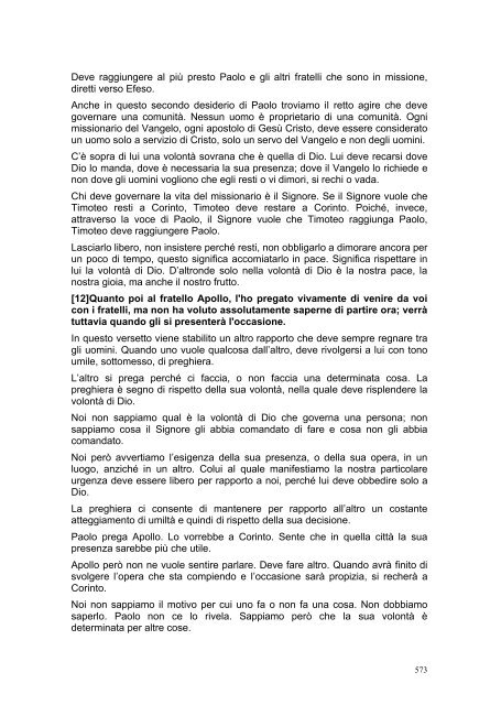 PRIMA LETTERA AI CORINZI - Parrocchia GOTTOLENGO