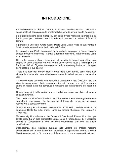 PRIMA LETTERA AI CORINZI - Parrocchia GOTTOLENGO