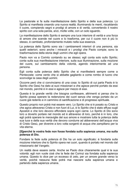 PRIMA LETTERA AI CORINZI - Parrocchia GOTTOLENGO