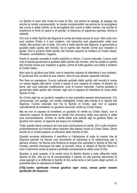 PRIMA LETTERA AI CORINZI - Parrocchia GOTTOLENGO