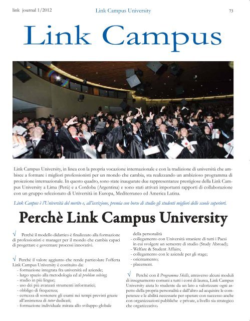 Gennaio-marzo 2012 - Link Campus University