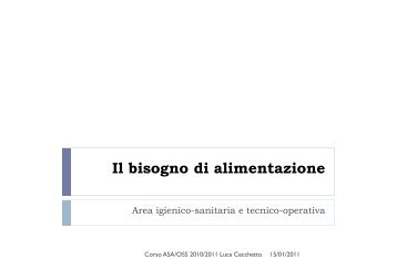 Il bisogno di alimentazione - Studio Infermieristico Cecchetto