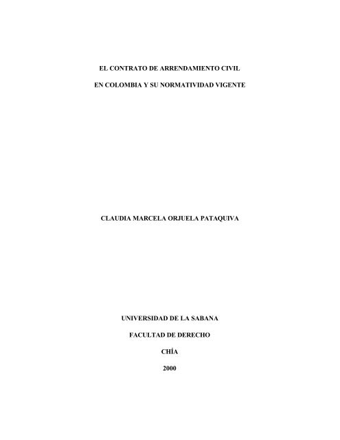 El Contrato De Arrendamiento Civil En Colombia Y Su Normatividad