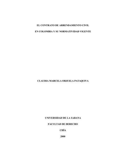 El Contrato De Arrendamiento Civil En Colombia Y Su Normatividad
