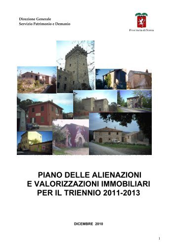 PIANO DELLE ALIENAZIONI E ... - Provincia di Siena