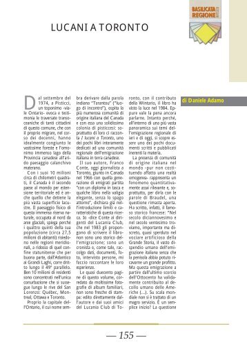 Lucani a Toronto - Consiglio Regionale della Basilicata