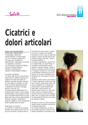 Cicatrici e dolori articolari - Diagnosi & Terapia