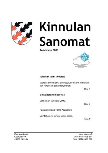 Kinnulan Sanomat 2009 nro 1